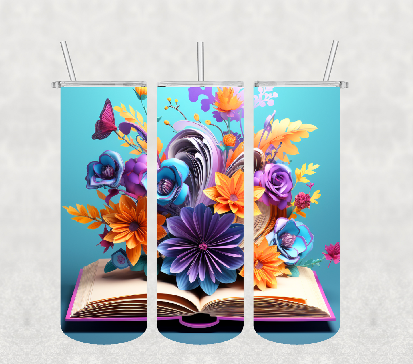 Blue Book and Floral 20oz Tumbler
