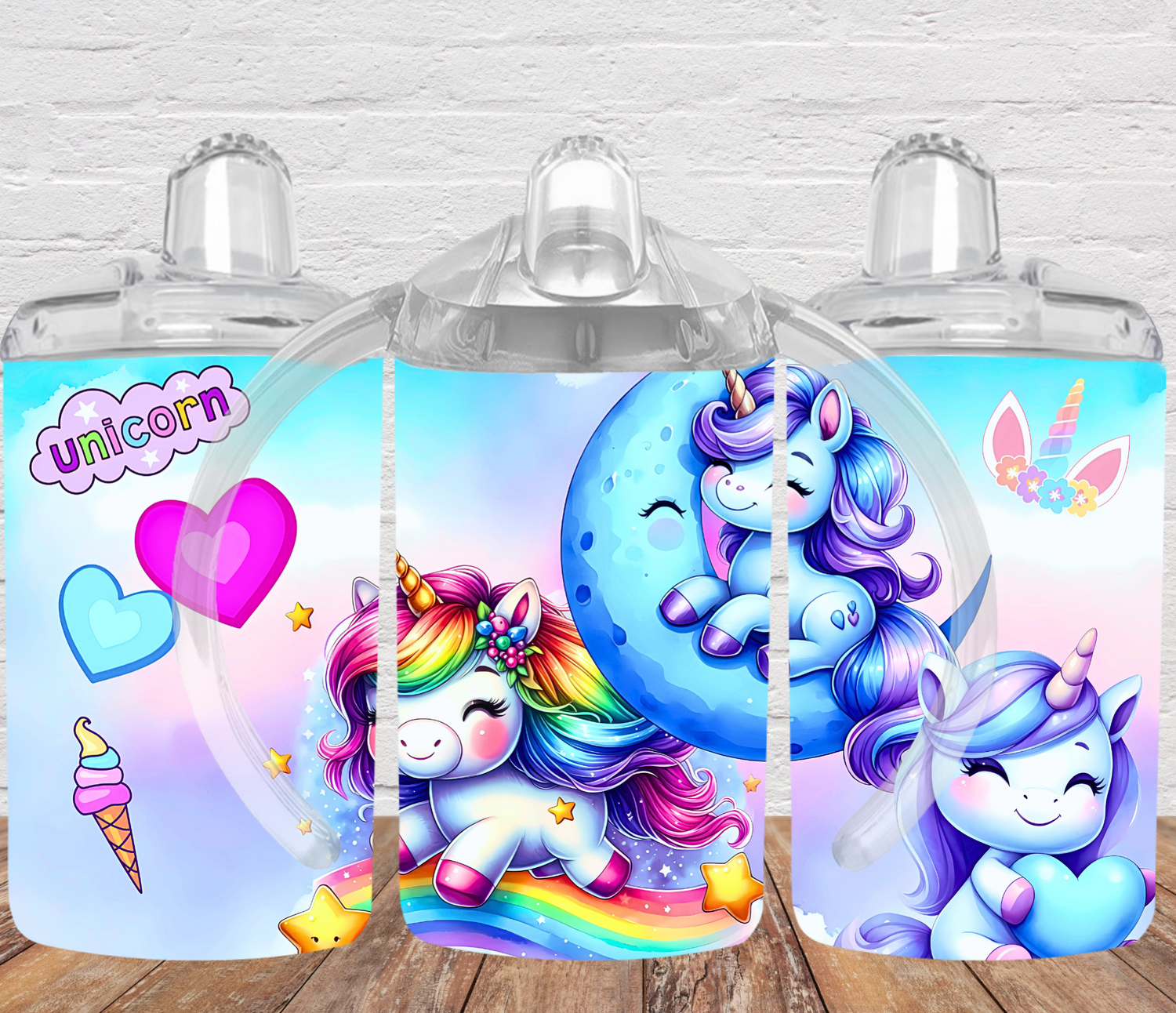 12oz Unicorn Sippy Cups