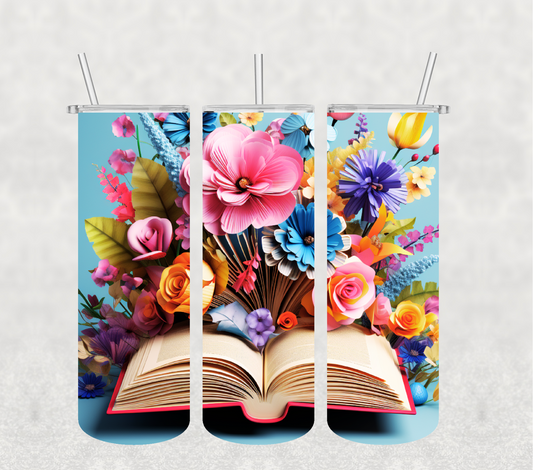 Colorful flowers and books 20oz Tumbler