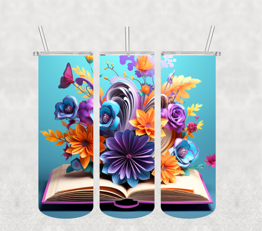 Blue Book and Floral 20oz Tumbler