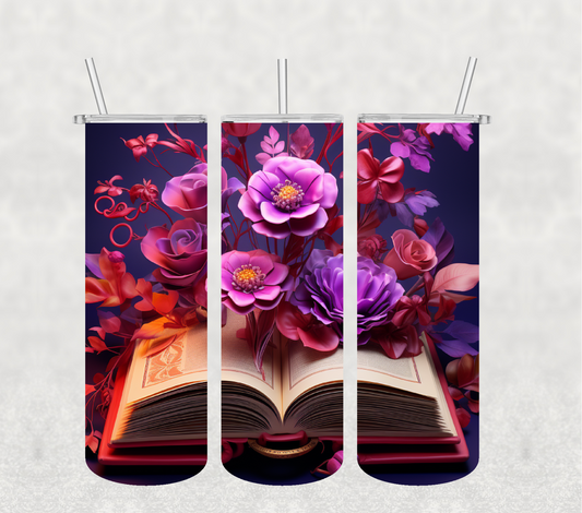 Purple Themed Book 20oz Tumbler