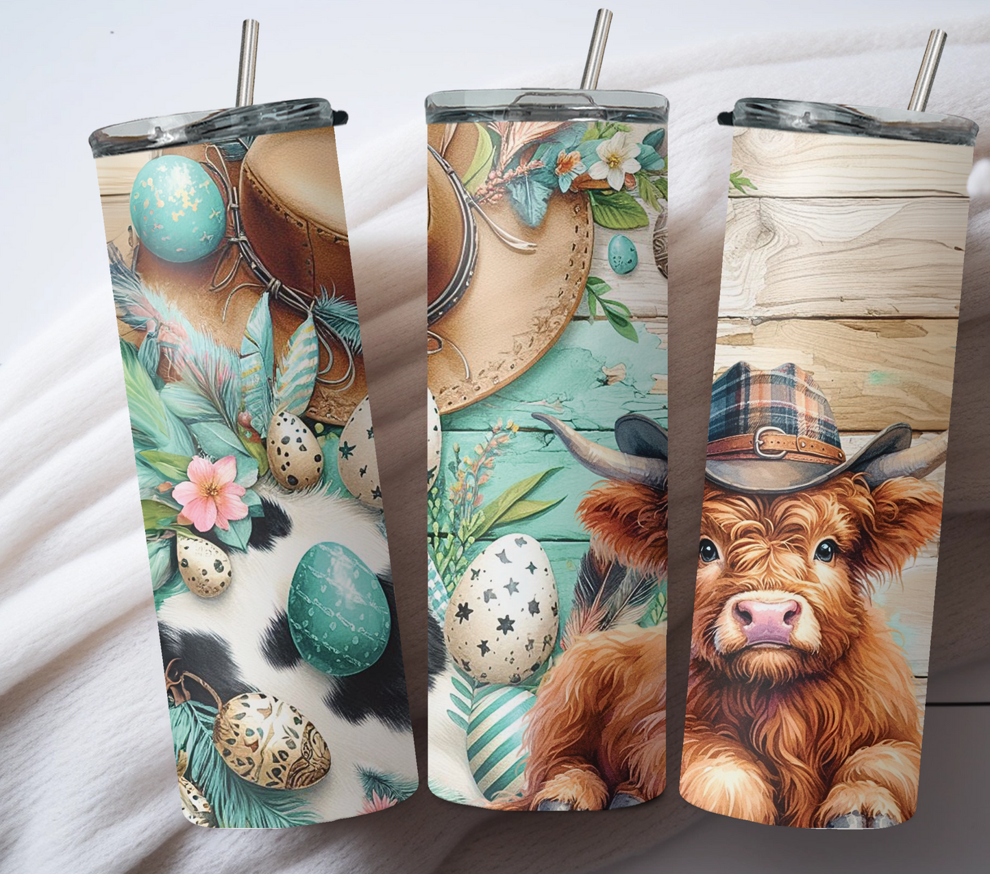 Easter Highland Cow 20oz Tumbler