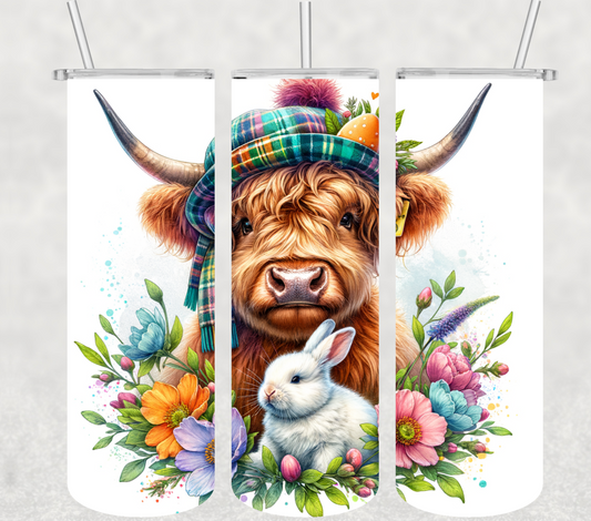 Easter highland cow 20oz Tumbler