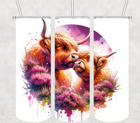 Mama and baby Highland Cow 20oz Tumbler