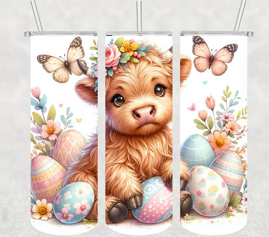 Easter Baby Highland Cow 20oz Tumbler