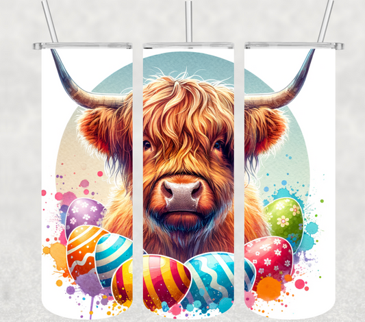 Highland Cow Easter Egg 20oz Tumbler