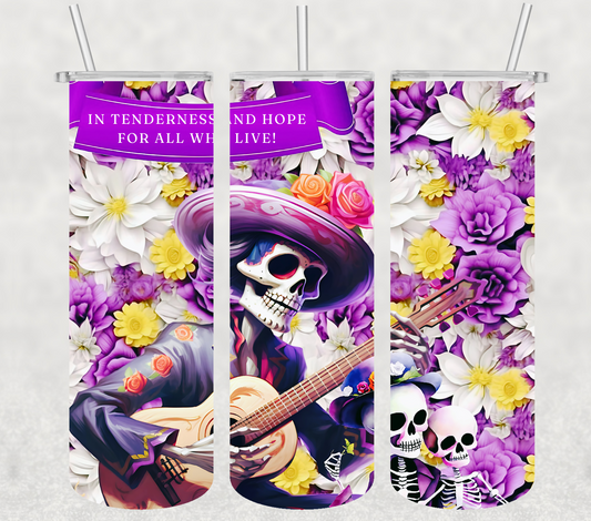 Purple Themed Day of the Dead 20oz Tumbler