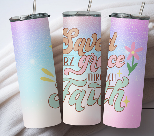 Saved by Grace through Faith 20oz Tumbler