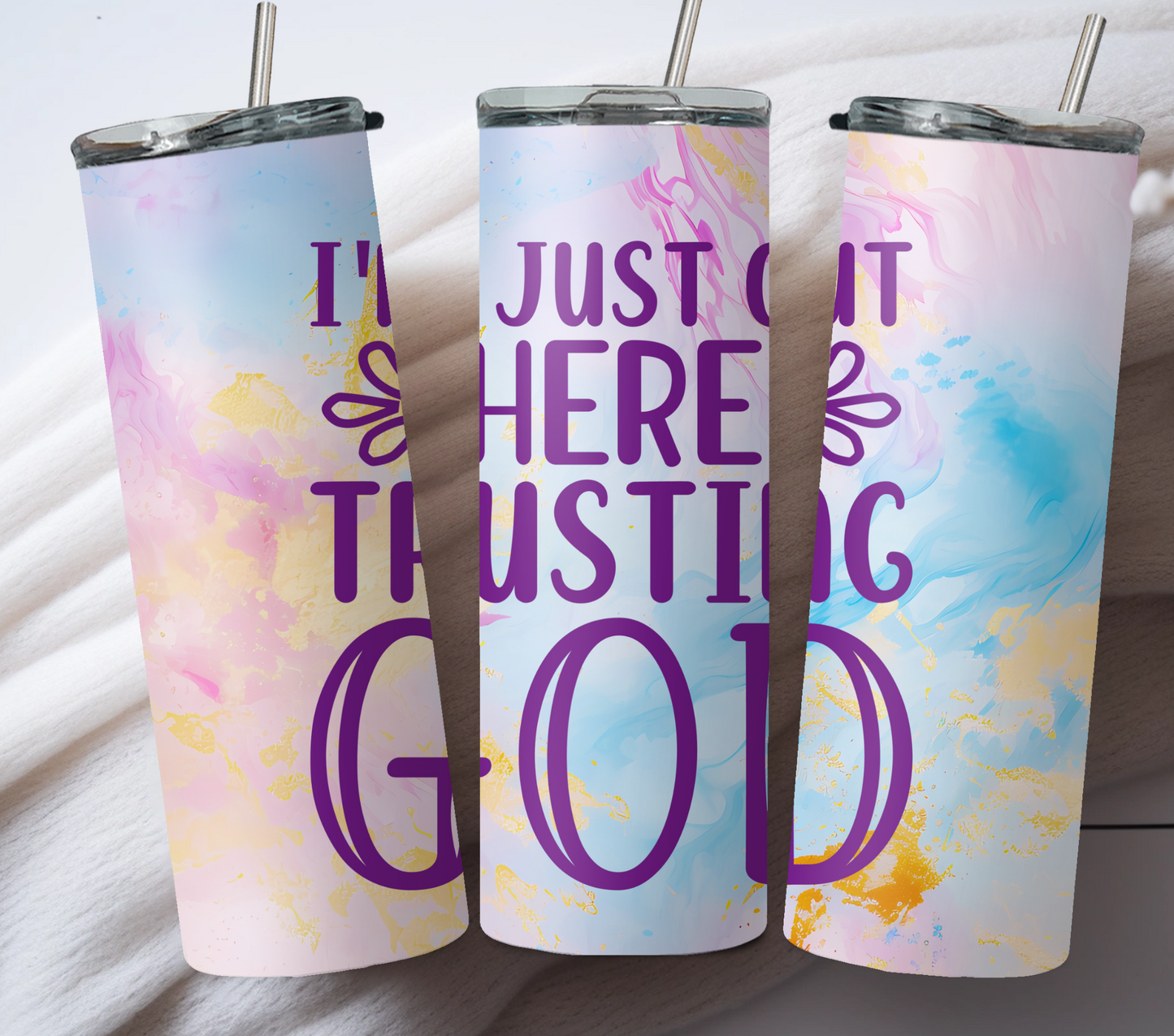 I'm just out here trusting God 20oz Tumbler