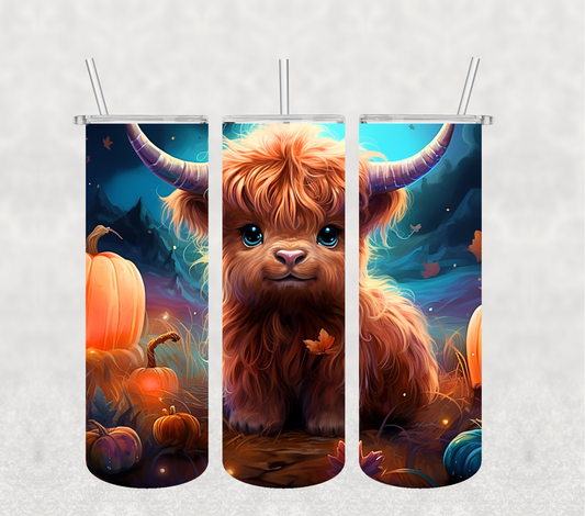 Pumpkin Highland Cow 20oz Tumbler