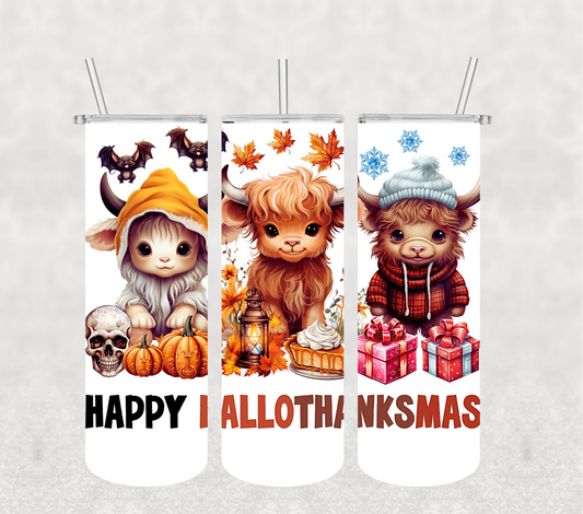 HappyHalloThanksMas 20oz Tumbler