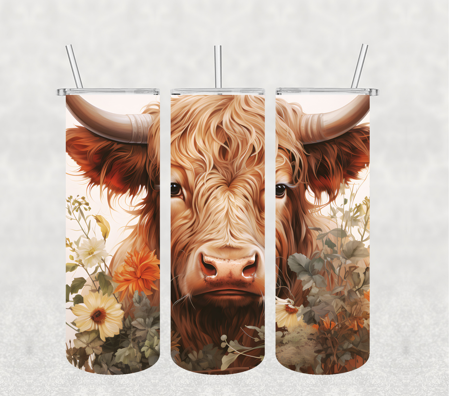 Brown Highland Cow 20oz Tumbler