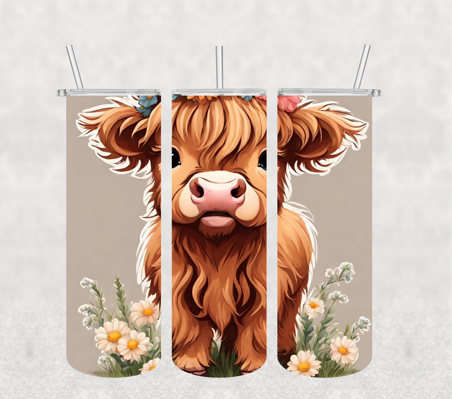 Cute Baby Highland Cow 20oz Tumbler