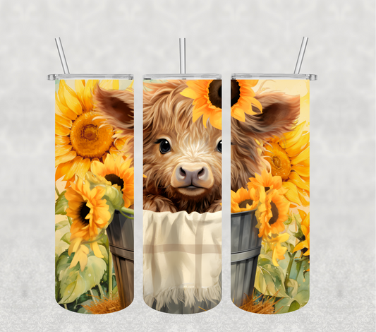 Highland Cow in a Bucket 20oz Tumbler