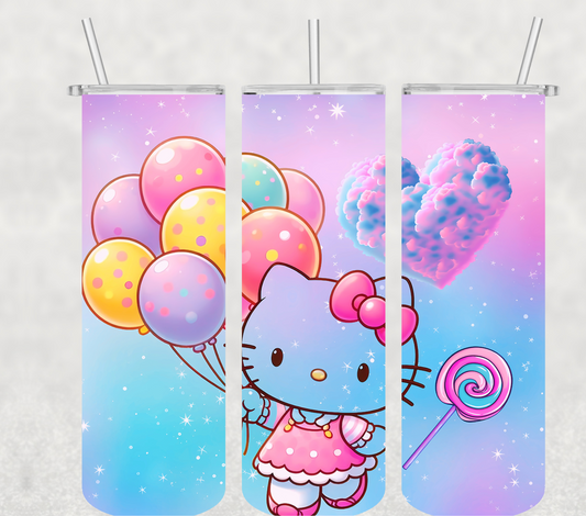 kitty 20oz stainless steel tumbler